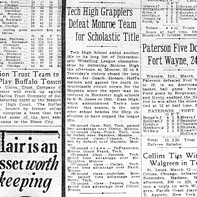 Tech High Grapplers Defeat Monroe Team for Scholastic Title