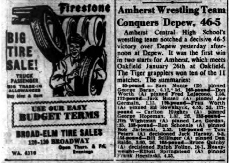 Amherst Wrestling Team Conquers Depew