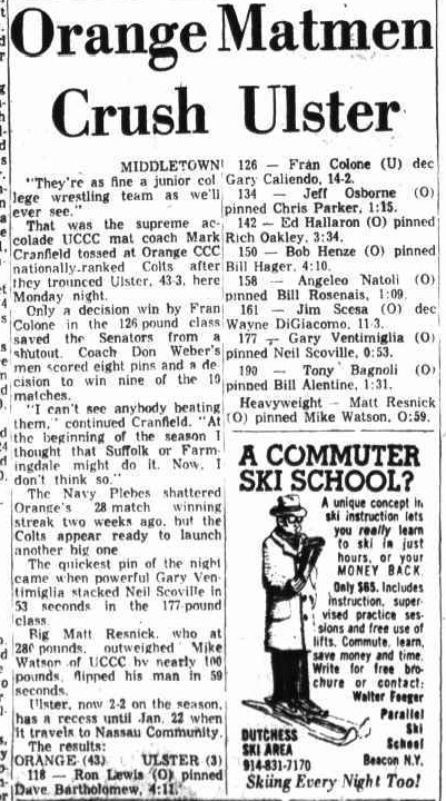 Orange Matmen Crush Ulster