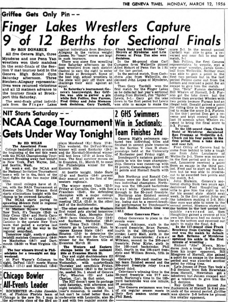 Finger Lakes Wrestlers Capture 9 of 12 Berths for Sectional Finals