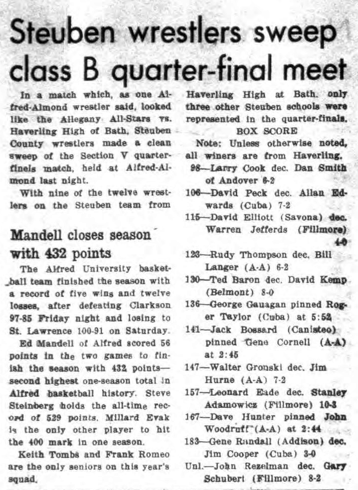 Steuben wrestlers sweep class B quarter-final meet