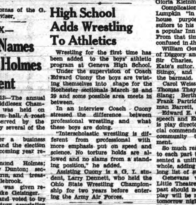 High School Adds Wrestling to Athletics