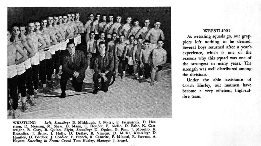 1957-1958 Elmira Southside Green Hornets Wrestling