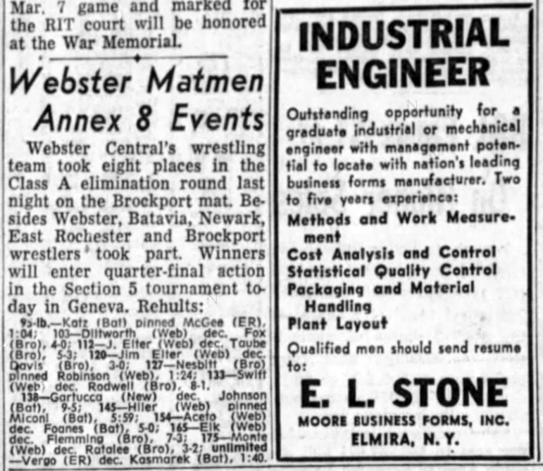 Webster Matmen Annex 8 Events