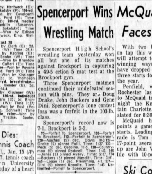 Spencerport Wins Wrestling Match