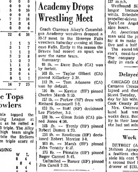 Academy Drops Wrestling Meet