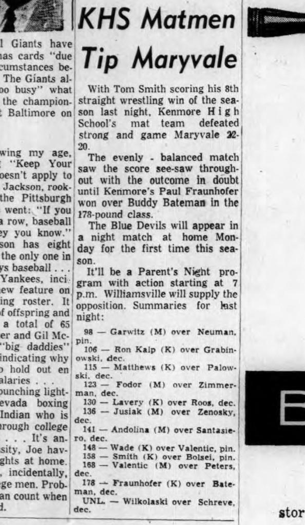 Kenmore Matmen Tip Maryvale