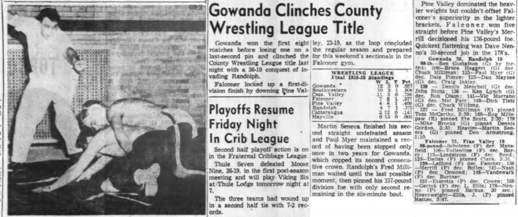 Gowanda Clinches County Wrestling League Title