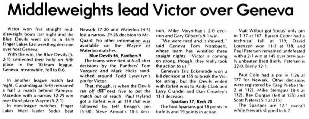 Middleweights lead Victor over Geneva