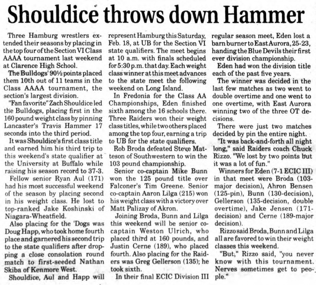 Shouldice throws down the Hammer