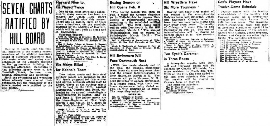 Seven Charts Ratified by Hill Board