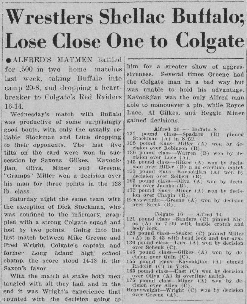 Wrestlers Lose Close One to Colgate