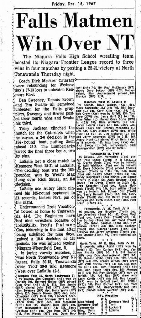 Falls Matmen Win Over NT