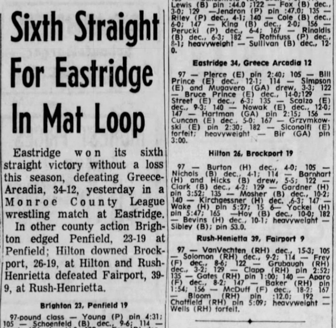 Hilton downed Brockport, 26-19