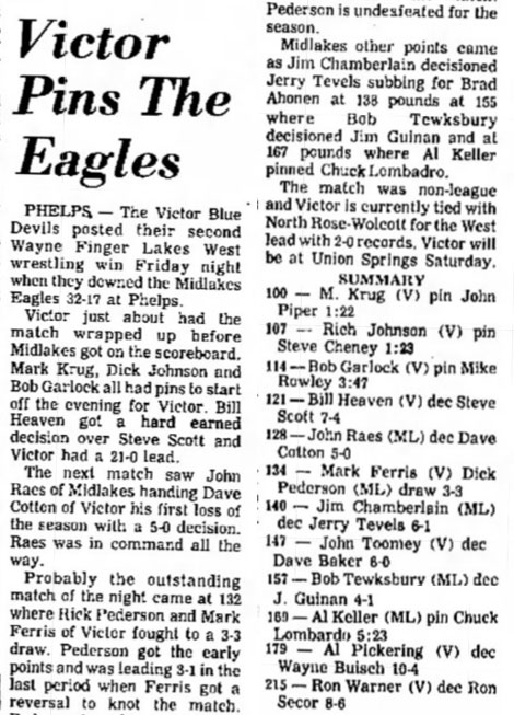 Victor Pins the Eagles