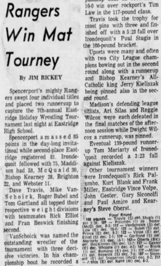 Rangers Win Mat Tourney