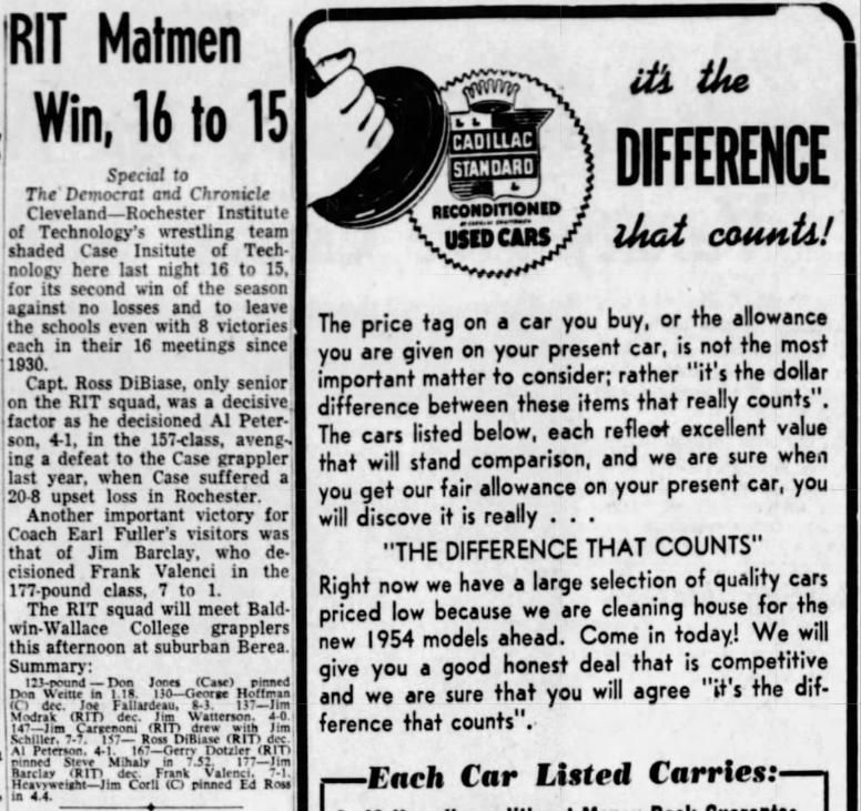 RIT Matmen Win, 16-15