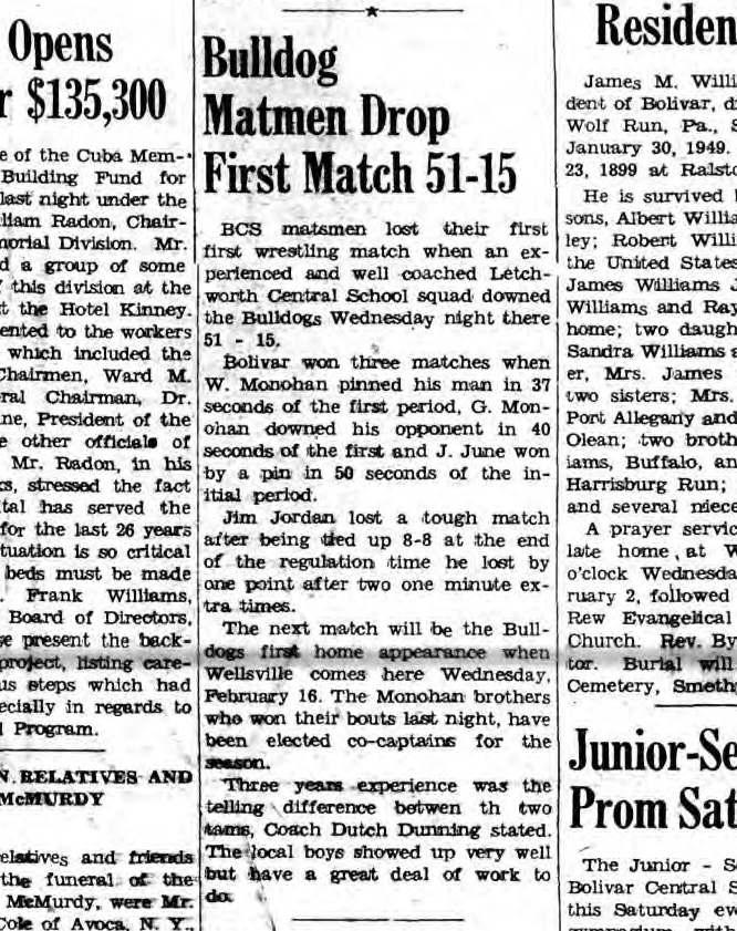 Bulldog Matmen Drop First Match 51-15