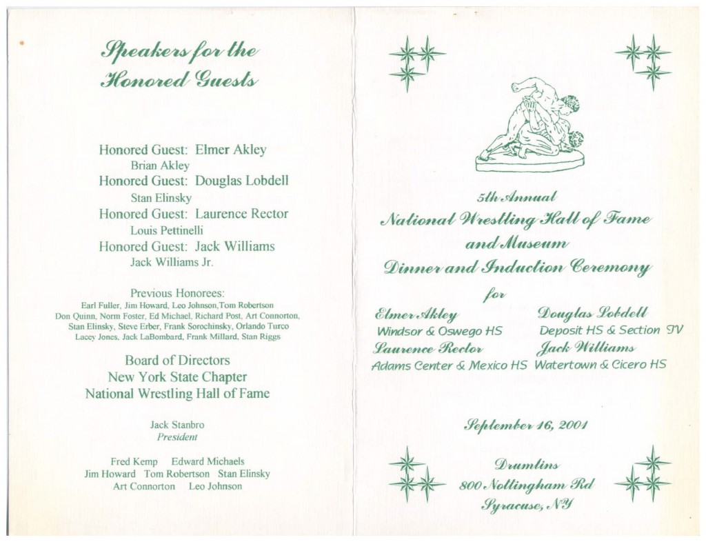 5th Annual National Wrestling HOF Induction Ceremony