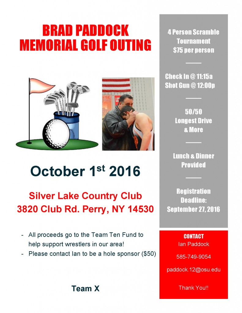 BRAD PADDOCK MEMORIAL GOLF OUTING