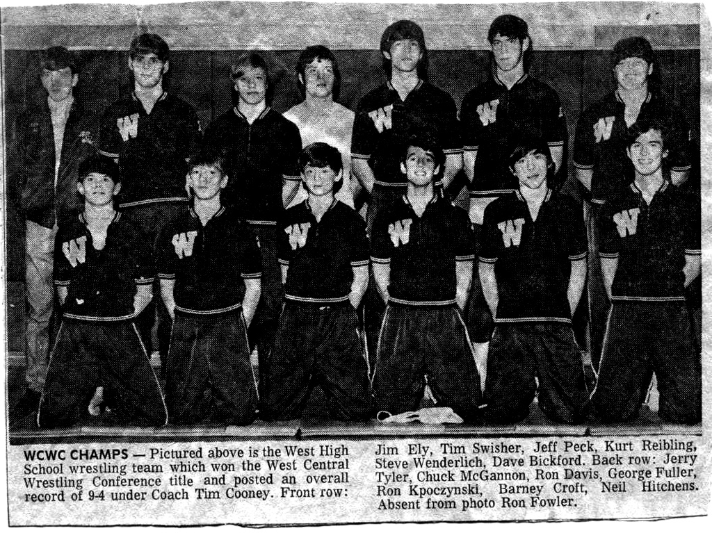 1971-1972 Corning West Vikings Wrestling Team
