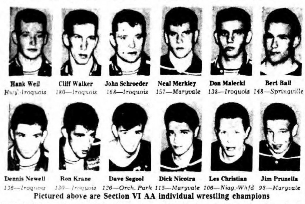 1962 NYSPHSAA Section VI Class AA Wrestling Champions