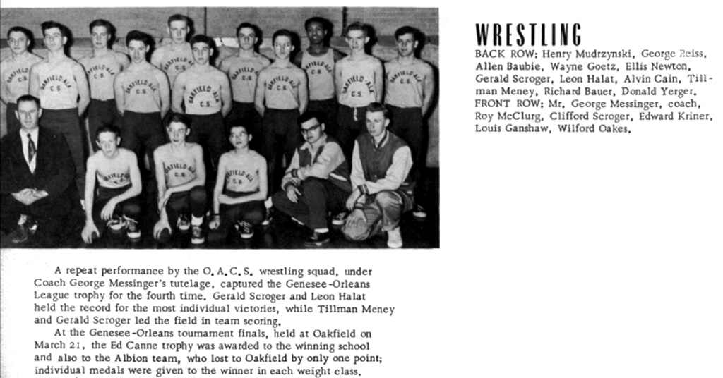 1952-1953 Oakfield-Alabama Blue Hornets Wrestling Team