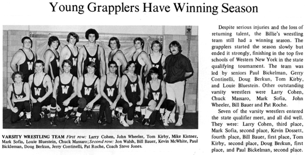 1974-1975 Williamsville South Billies Varsity Wrestling