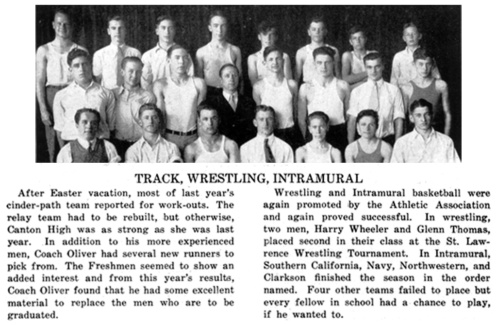 1933-1934 Canton Track, Wrestling, Intramural