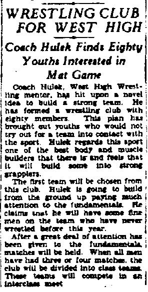 Wrestling Club For West High