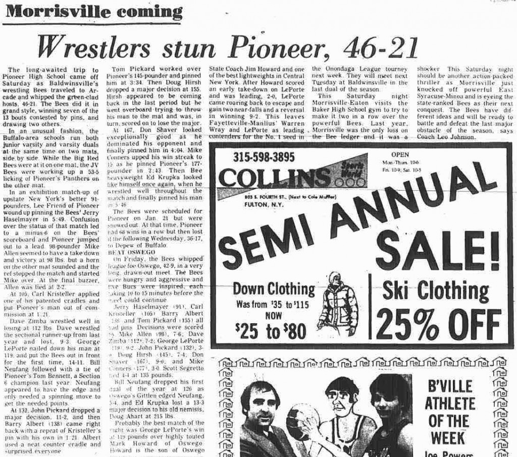 Wrestlers stun Pioneer, 46-21