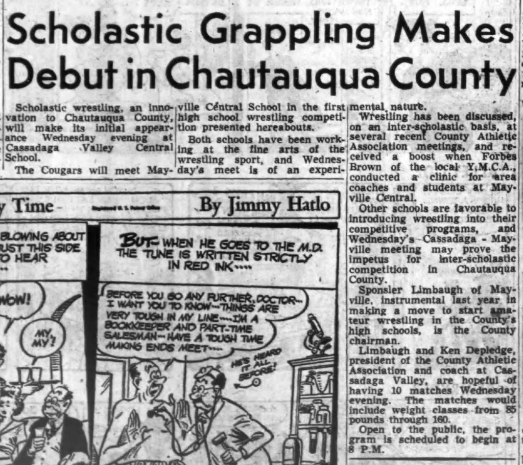 Scholastic Grappling Makes Debut in Chautauqua County
