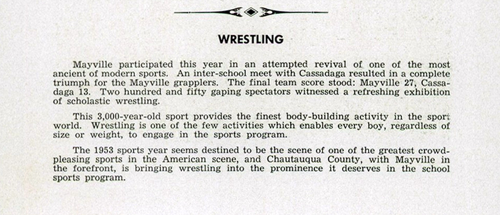 1951-1952 Mayville Golden Eagles Wrestling