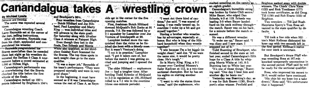 Canandaigua Takes A wrestling crown