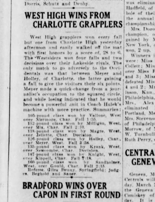 West High Wins From Charlotte Grapplers