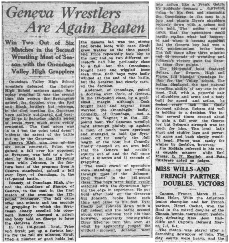Geneva Wrestlers are Again Beaten