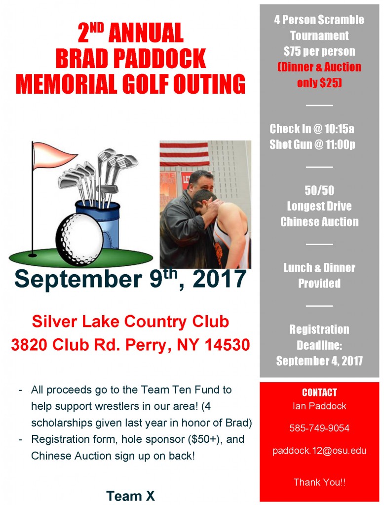 BRAD PADDOCK MEMORIAL GOLF OUTING