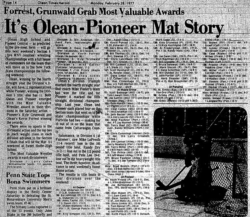 It's Olean-Pioneer Mat Story