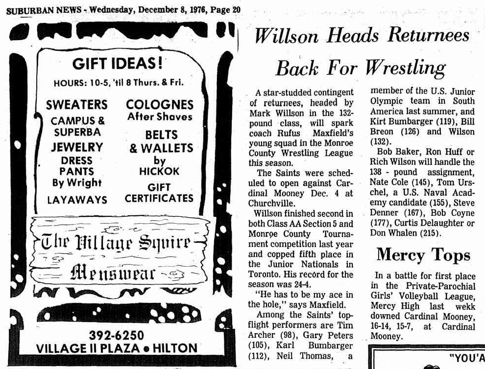 Willson Heads Returnees Back For Wrestling