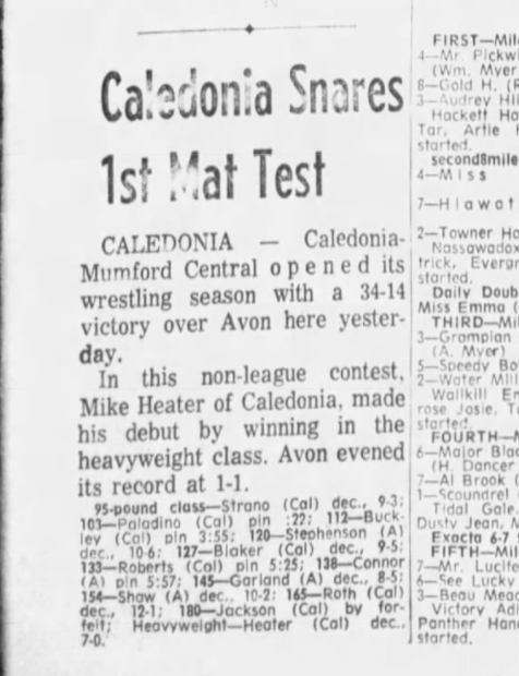 Caledonia Snares 1st Mat Test