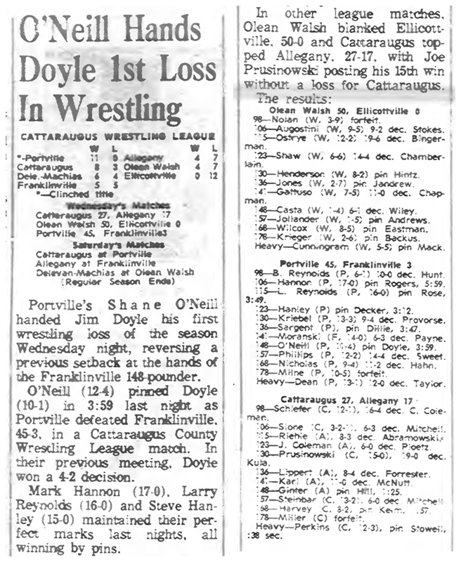 Cattaraugus 27, Allegany 17