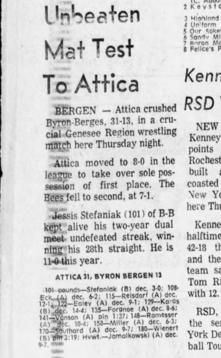 Unbeaten Mat Test To Attica