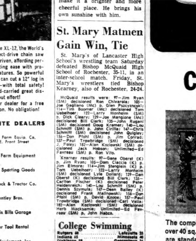 St. Mary Matmen Gain Win, Tie