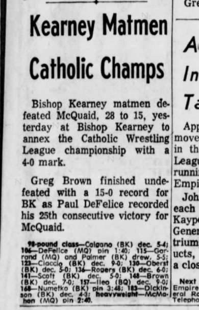 Kearney Matmen Catholic Champs