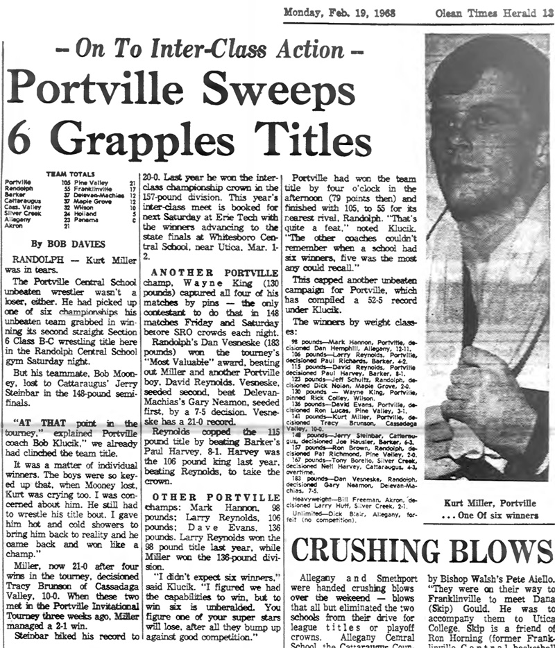 Portville Sweeps 6 Grapples Titles