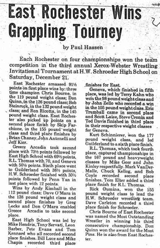 East Rochester Wins Grappling Tourney