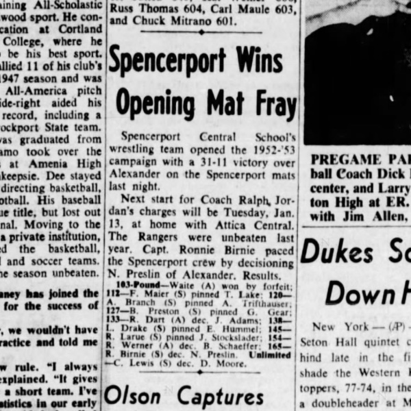 Spencerport Wins Opening Mat Fray