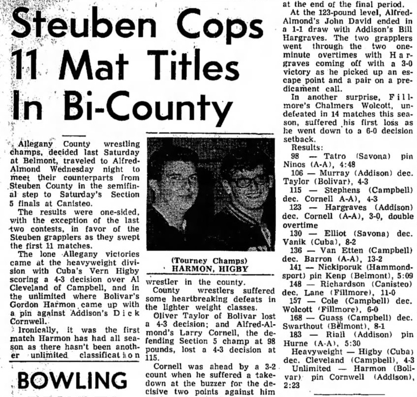 Steuben Cops 11 Mat Titles in Bi-County