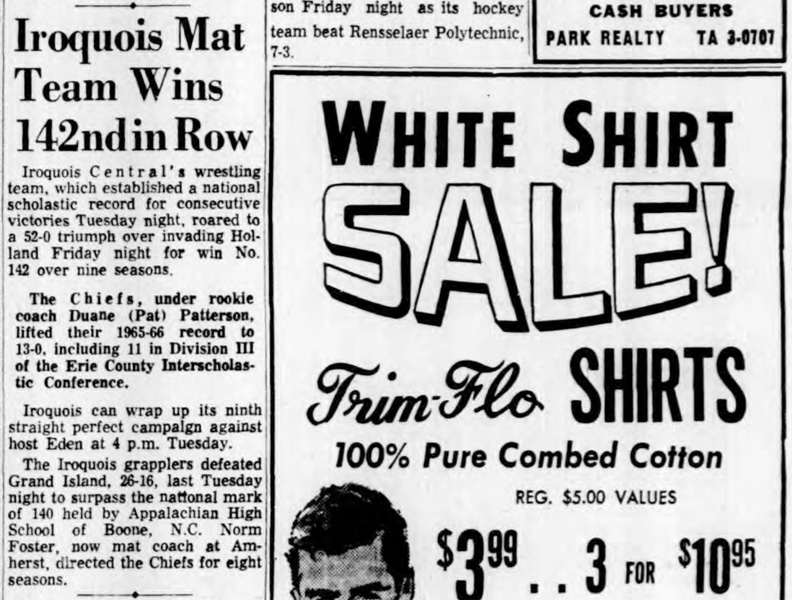 Iroquois Mat Team Wins 142nd in Row