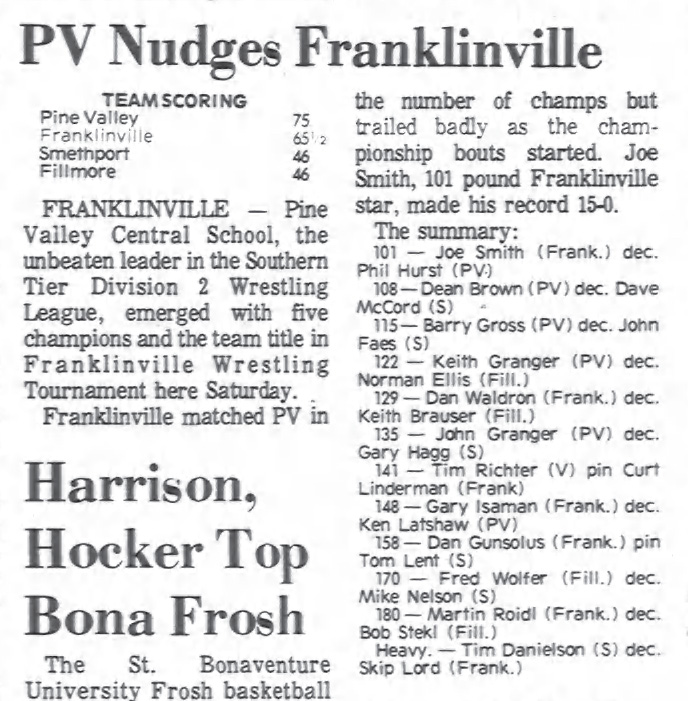 Pine Valley Nudges Franklinville